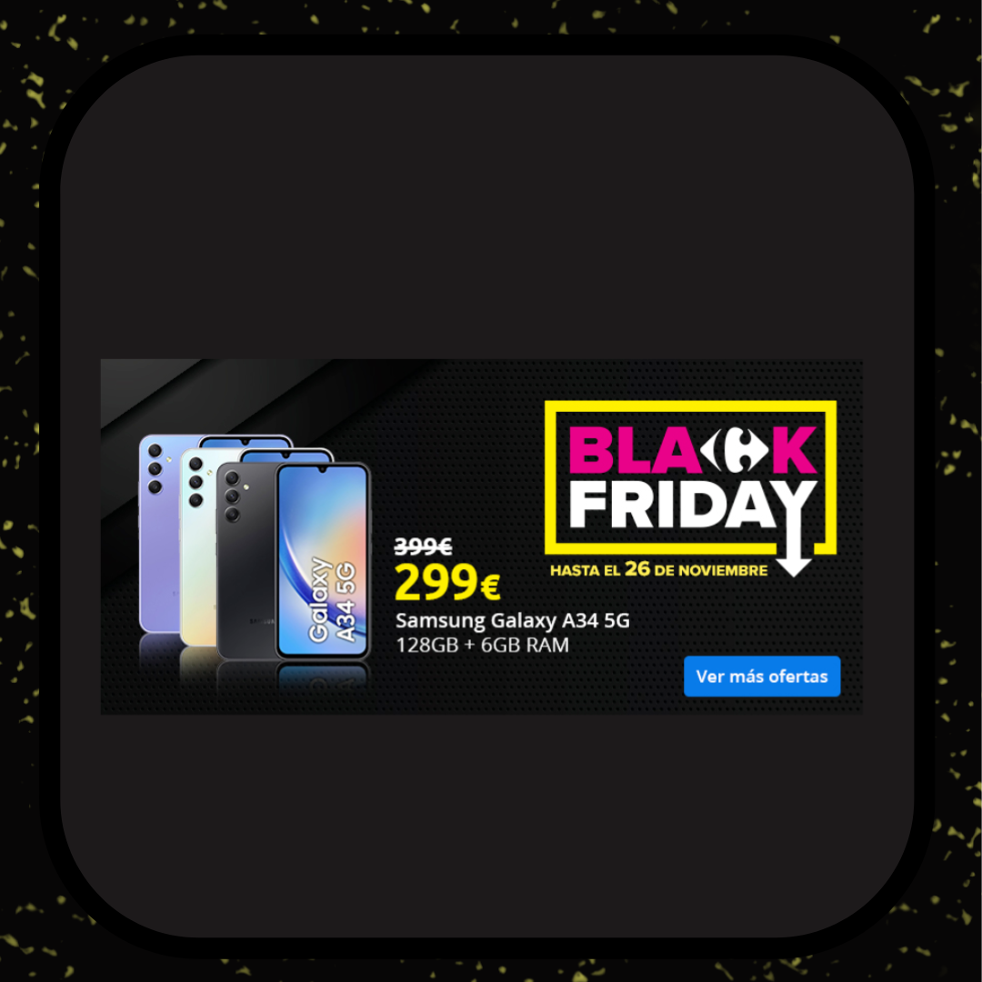 Promoción Samsung Galaxy A34 5G por el Black Friday en Carrefour